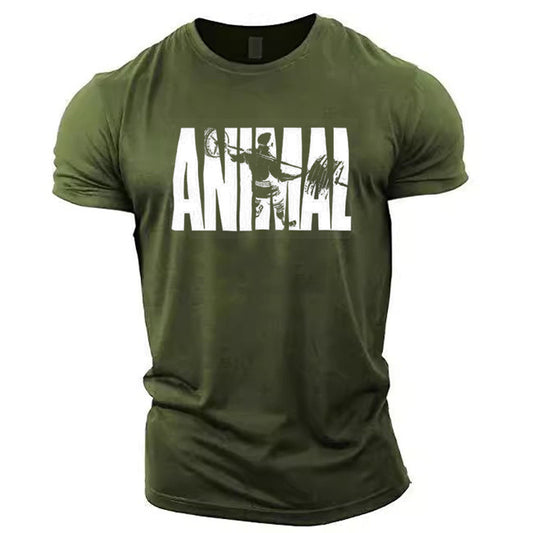 Cross-border 2018ANIMAL Men's sports fitness T-shirts sports short sleeve manufacturers
