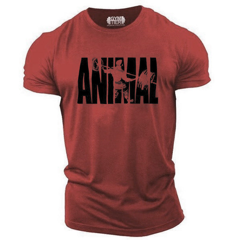 Cross-border 2018ANIMAL Men's sports fitness T-shirts sports short sleeve manufacturers