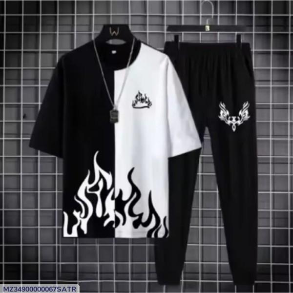 2 Pcs Men's Polyester Print Track Suit.